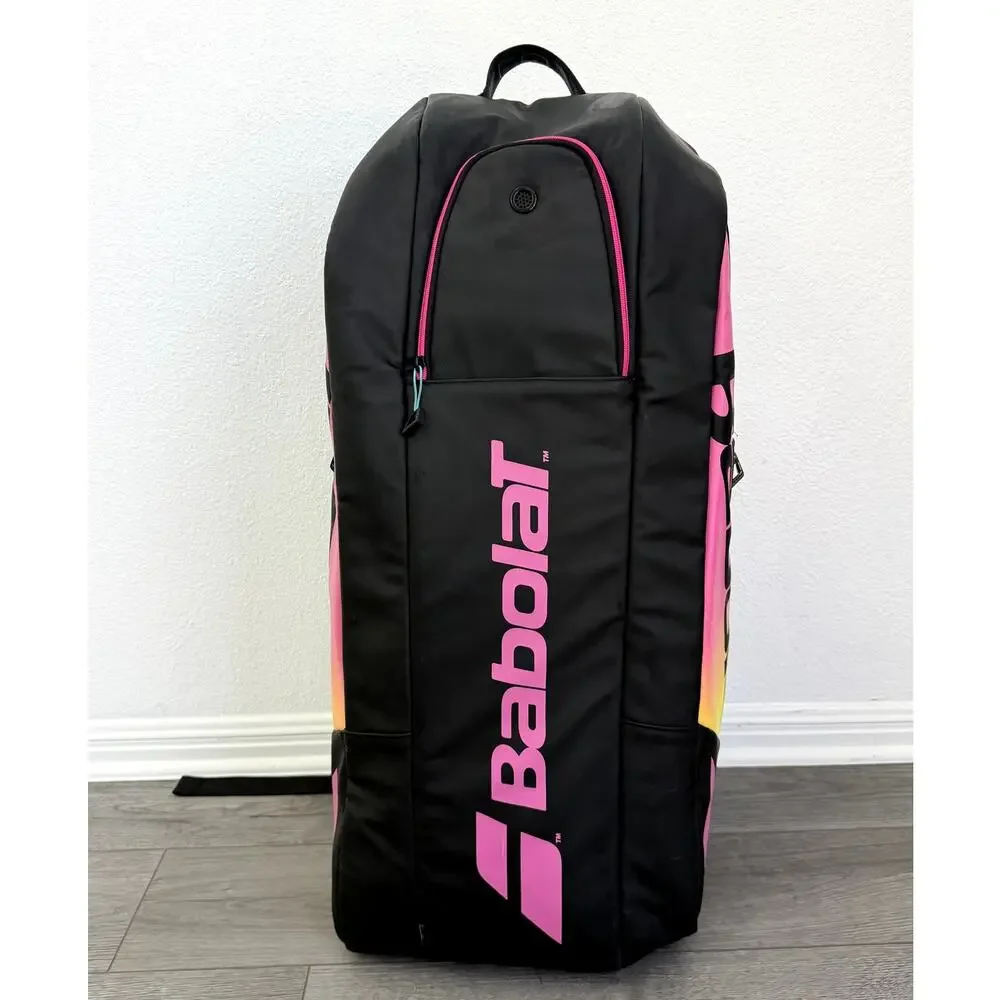 Babolat Pure Aero Rafa 6 Pack Tennis Racquet Bag Navy Pink Yellow